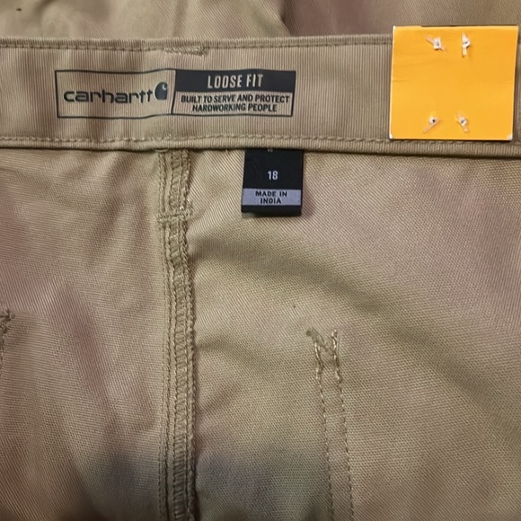Women’s Carhartt Plus Size Utility Cargo Shorts Tan Canvas Size 18 NWT - Picture 5 of 8